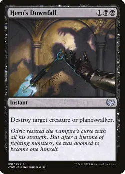Hero's Downfall Innistrad: Crimson Vow MTG NM - Image 1