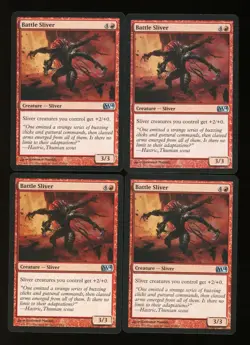 4x MTG M14 Core Set 2014 BATTLE SLIVER Creature Sliver NM Playset EDH Tribal - Image 1