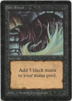 Dark Ritual - Beta Edition - Moderate Play Magic MTG English Edge Wear - Image 1