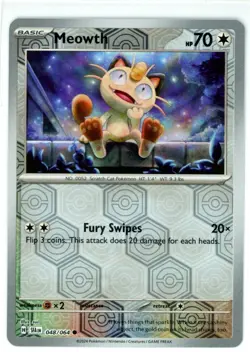 Pokemon TCG Meowth 048/064 Sv: Shrouded Fable Reverse Holo - Image 1