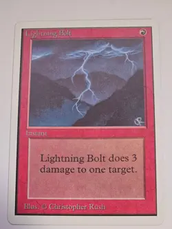 MTG - Lightning Bolt NM/LP (READ DESC) - Unlimited Edition - Image 1