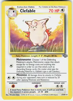 Clefable 17/64 Rare Jungle Pokemon Unlimited NM/M - Image 1