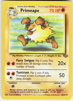 Primeape 43/64 Uncommon Jungle Pokemon Unlimited NM/M - Image 1