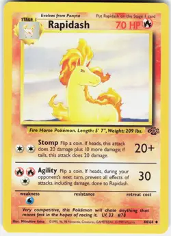 Rapidash 44/64 Uncommon Jungle Pokemon Unlimited NM/M - Image 1