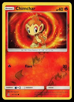Chimchar 20/156 Reverse Holo Ultra Prism Ken Sugimori Pokemon Card - Image 1