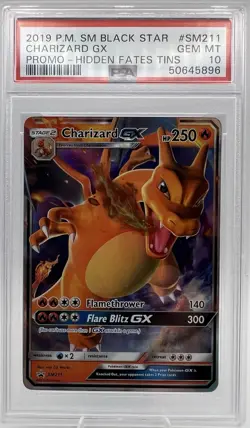 Pokemon Hidden Fates Charizard GX SM211 Black Star Promo PSA 10 Gem Mint Holo - Image 1