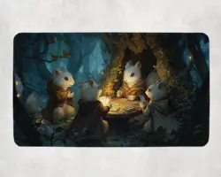 MTG Playmat | Wizard Squirrels Playing Cards Themed Playmat | Unofficial MTG - Image 1