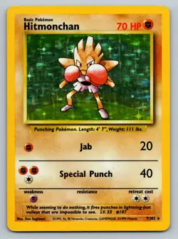 Pokemon TCG Base Set #007/102 Hitmonchan HP - Image 1