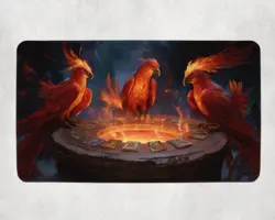 MTG Playmat | Wizard Phoenix's Playing Cards Themed Playmat | Unofficial MTG - Image 1