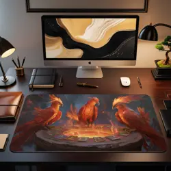 MTG Playmat | Wizard Phoenix's Playing Cards Themed Playmat | Unofficial MTG - Image 2