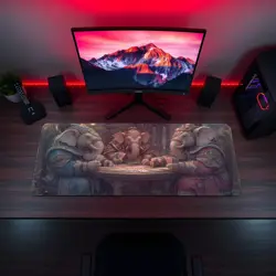 MTG Playmat | Wizard Elephants Playing Cards Themed Playmat | Unofficial MTG - Image 5