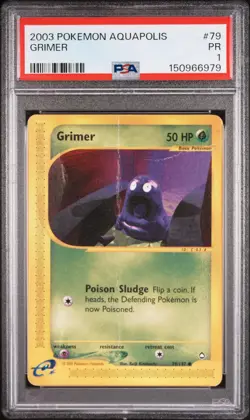 2003 POKEMON AQUAPOLIS #79 GRIMER PSA 1 - Image 1