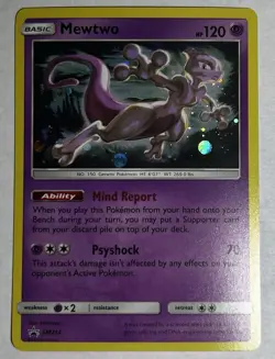 Pokemon TCG Mewtwo #SM214 Black Star Promo Holo - Image 1