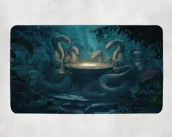 MTG Playmat | Wizard Snakes Playing Cards Themed Playmat | Unofficial MTG - Image 1