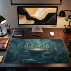 MTG Playmat | Wizard Snakes Playing Cards Themed Playmat | Unofficial MTG - Image 2