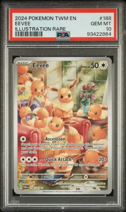 POKEMON Twilight Masquerade EEVEE 188/167 Illustration Rare PSA 10 GEM MINT - Image 1