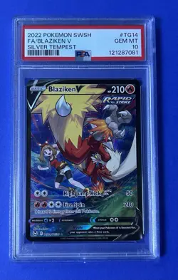 2022 Pokemon SWSH FA/Blaziken V Silver Tempest #TG14 PSA 10 GEM MT - Image 1