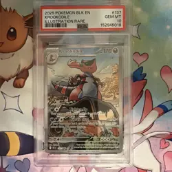 2025 POKEMON BLK EN-BLACK BOLT ILLUSTRATION RARE #137 KROOKODILE PSA 10 - Image 1