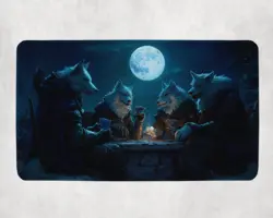 MTG Playmat | Wizard Wolves Playing Cards Themed Playmat | Unofficial MTG - Image 1