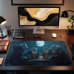 MTG Playmat | Wizard Wolves Playing Cards Themed Playmat | Unofficial MTG - Image 2
