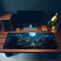MTG Playmat | Wizard Wolves Playing Cards Themed Playmat | Unofficial MTG - Image 3