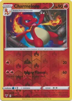 Charmeleon 024/185 Uncommon Vivid Voltage Pokemon Reverse Holo Lightly Played - Image 1