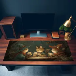 MTG Playmat | Wizard Cats Playing Cards Themed Playmat | Unofficial MTG Playmat - Image 3