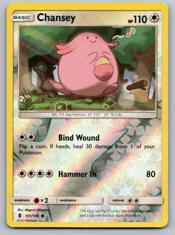 Chansey 101/145 Guardians Rising Pokemon Reverse Holo Lightly Played - Image 1