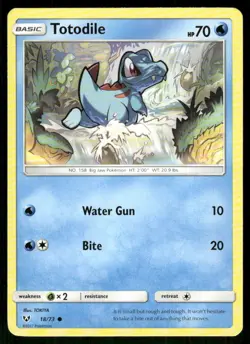 Totodile 18/73 Common Shining Legends Pokemon LP - Image 1