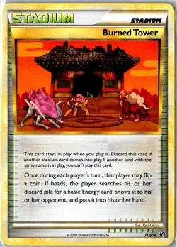 Pokemon Card - Burned Tower 71/90 HGSS Undaunted Uncommon Lightly Played - Image 1