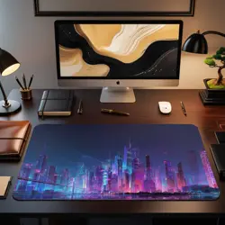 MTG Playmat | Futuristic Neon City Themed Playmat | Unofficial MTG Playmat - Image 2