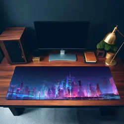 MTG Playmat | Futuristic Neon City Themed Playmat | Unofficial MTG Playmat - Image 3
