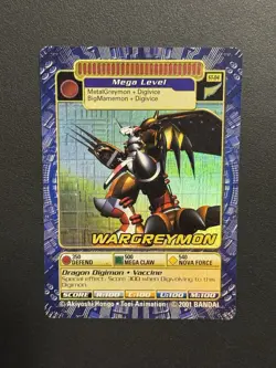 WarGreymon ST-84 Digimon 2001 Holo Vintage Bandai Card - Image 1