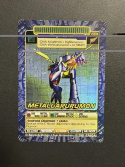 Metalgarurumon ST-85 Digimon 2001 Holo Vintage Bandai Card - Image 1