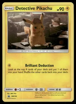 Pokemon Cards Detective Pikachu SM194 Sun & Moon Holo Promo LP - Image 1