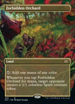 MTG Near Mint Foil Forbidden Orchard (Borderless Alternate Art) - [Double Master - Image 1