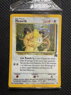2000 Pokemon Meowth #10 Black Star Promo Game Boy Holo - FACTORY SEALED - Image 1