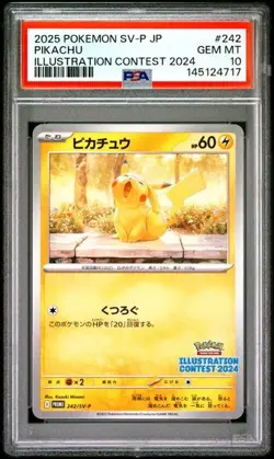 Pokemon Pikachu 242/SV-P Promo Illustration Contest 2024 Japanese PSA 10 - Image 1