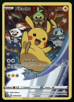 Pikachu SWSH020 SWSH Black Star PR-SW Promo Pokemon LP - Image 1