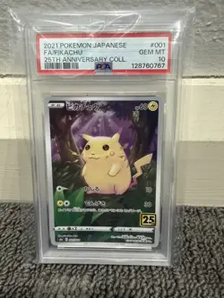 2021 Pokemon Japanese Pikachu, 25th Anniversary, Gem Mt, Psa 10, Pikachu #001 - Image 1