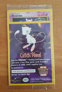Pokemon Karte Mewtwo - 3 - Kids WB The First Movie Gold ovp. Promokarte - Image 1