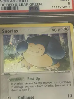 2004 POKEMON EX FIRE RED & LEAF GREEN #15 SNORLAX-HOLO PSA 9 - Image 2