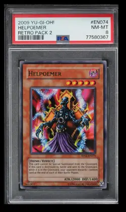 2009 Yu-Gi-Oh! Retro Pack 2 Helpoemer PSA 8 English #EN074 - Image 1
