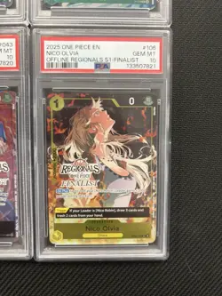 One Piece Offline Regional Season 1 Finalist Sequential PSA 10 Set - Image 5