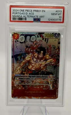 PORTGAS D. ACE 2024 ONE PIECE PRB01 EN MANGA ALTERNATE ART #013 PSA 10 - Image 2