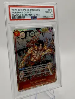PORTGAS D. ACE 2024 ONE PIECE PRB01 EN MANGA ALTERNATE ART #013 PSA 10 - Image 3