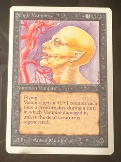 Magic the Gathering MTG Unlimited Sengir Vampire NM- (Beta Bob) - Image 1