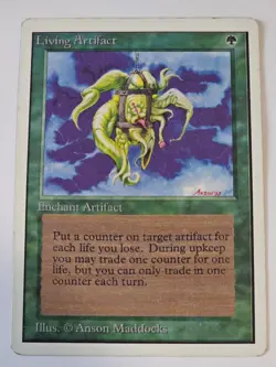 MTG - Living Artifact LP/MP - Unlimited Edition - Image 1