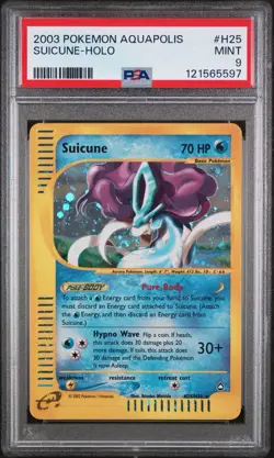 Suicune Aquapolis Holo PSA 9 – 2003 Pokemon #H25 – E-Reader WOTC — New Cert - Image 1