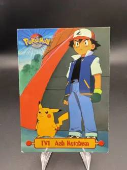 Ash Ketchum #TV1 - Pokemon Topps TV Animation Pokemon Card - Image 1